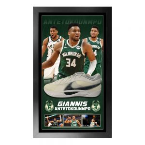 Basketball - Giannis Antetokounmpo Signed & Framed Shoe (Beckett Hologram)