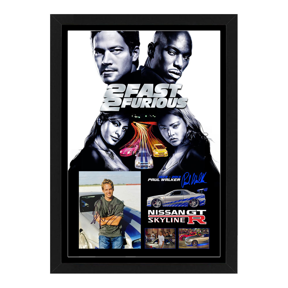 Paul Walker “2 Fast 2 Furious” Signed & Framed 8×...