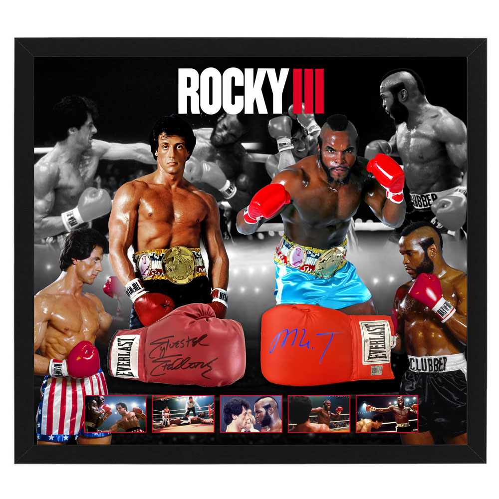Sylvester Stallone & Mr. T Signed & Framed Gloves (OP Hologr...