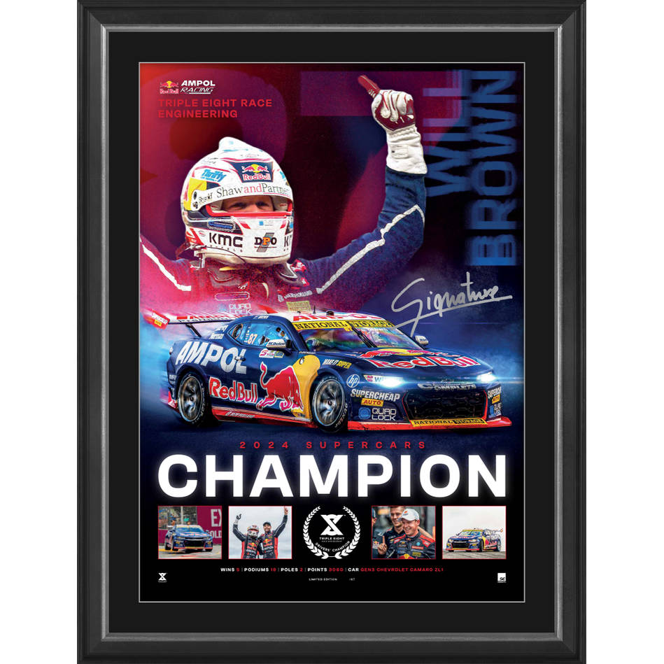Will Brown 2024 V8 Supercars Champion Signed & Framed Lithograph