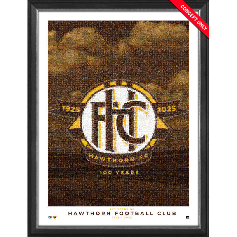 Hawthorn Football Club 100 Years Framed Mosaic Limited Edition Sportsp...