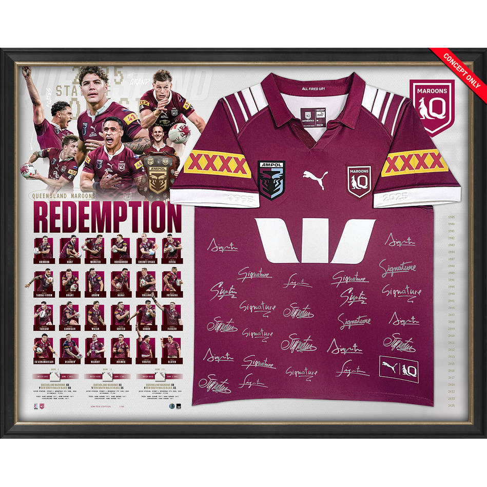 PRE-ORDER Queensland Maroons 2025 State of Origin Champions Signed Jer...