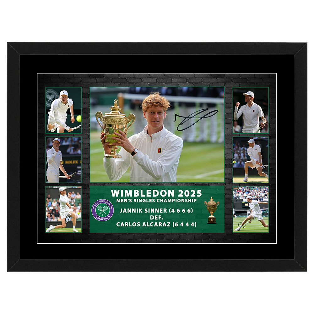 Tennis – Jannik Sinner 2025 Wimbledon Framed Pre Print