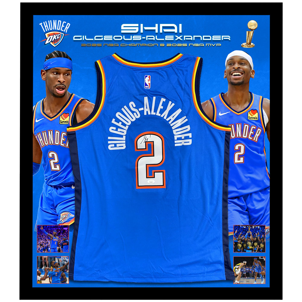 Shai Gilgeous-Alexander Signed & Framed OKC Thunder Jersey 2025 N...
