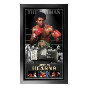 Thomas "The Hitman" Hearns - Signed & Framed Boxing Glove (Schwartz COA)