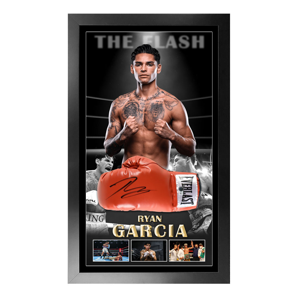 Ryan Garcia – Signed & Framed Boxing Glove (Beckett Hologra...