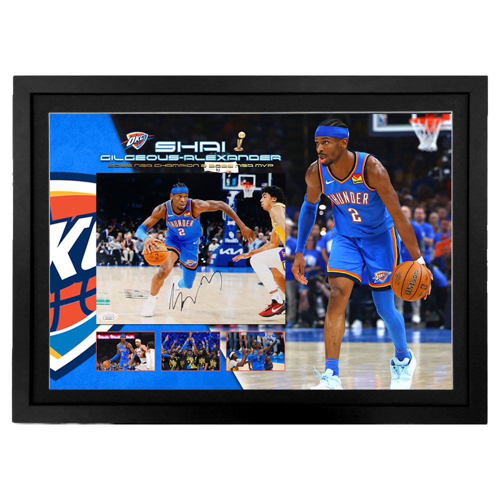 Basketball – Shai Gilgeous-Alexander Signed Framed OKC Thunder 8...