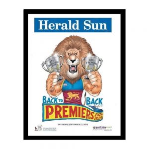 Brisbane Lions - 2025 AFL Grand Final Premiership Mark Knight Framed Print