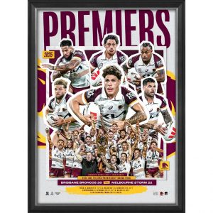 Brisbane Broncos 2025 NRL Premiers Framed Limited Edition Sportsprint