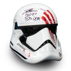 STAR WARS - John Boyega Signed & Framed Black Series First Order Stormtrooper Helmet