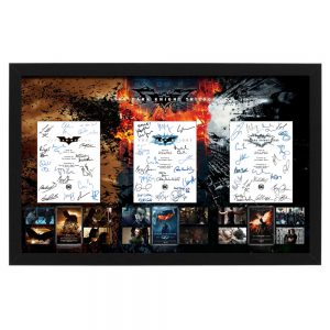 Cast Signed & Framed "BATMAN The Dark Knight Trilogy" Movie Script Cover