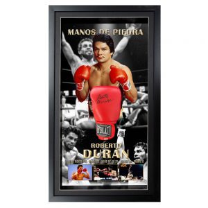 Boxing - Roberto Duran Signed & Framed Red Everlast Boxing Glove