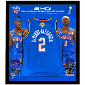 Shai Gilgeous-Alexander Signed & Framed OKC Thunder Jersey 2025 NBA Finals Champions (JSA)
