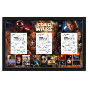 Cast Signed & Framed "STARWARS Prequel Trilogy" Movie Script Cover