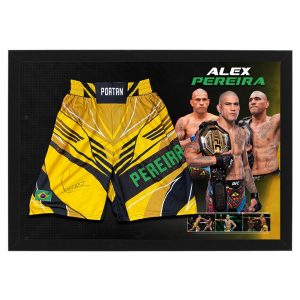 UFC - Alex Pereira Signed & Framed UFC Trunks (Beckett Hologram)