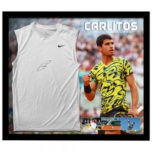Carlos Alcaraz Signed & Framed Nike Tennis Singlet