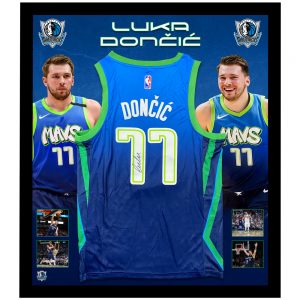Basketball - Luka Doncic Signed & Framed Dallas Mavericks Gradient Jersey
