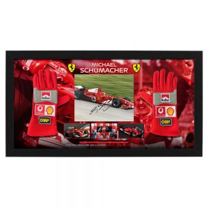 Formula 1 - Michael Schumacher Signed & Framed 8x10 Photo & Glove Display