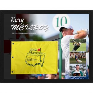 Golf - Rory Mcilroy Signed & Framed 2025 Masters Flag