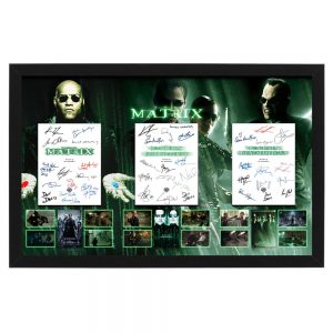 Cast Signed & Framed "The Matrix Trilogy" Movie Script Cover