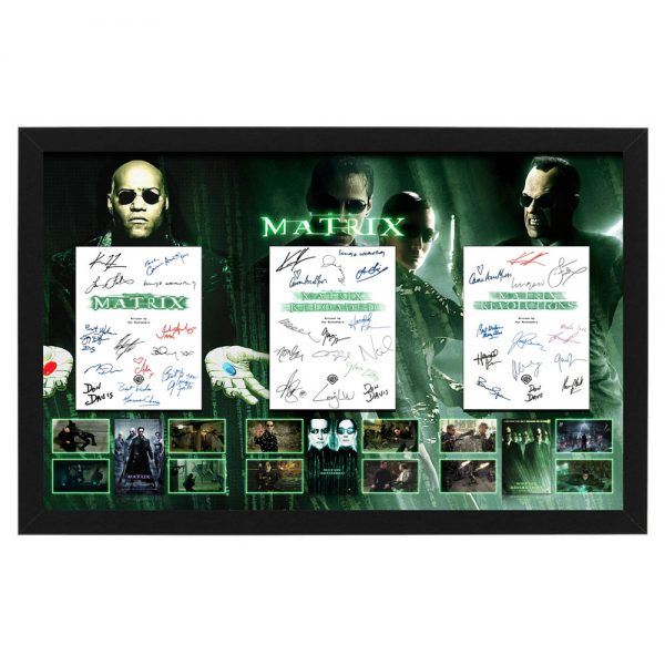 Cast Signed & Framed "The Matrix Trilogy" Movie Script Cover ...