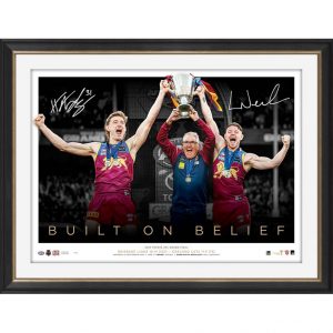 Brisbane Lions Lachie Neale and Harris Andrews 2025 AFL Premiers Dual Signed Leaders Icon Series