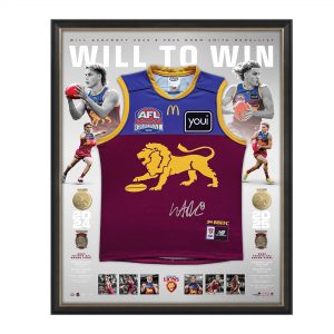 Brisbane Lions Will Ashcroft 'Will to Win' Norm Smith Medallist Signed & Framed Guernsey
