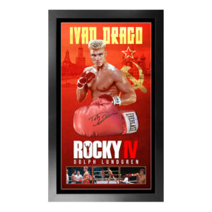 Dolph Lundgren - Signed & Framed "ROCKY IV" Everlast Boxing Glove (PSA)