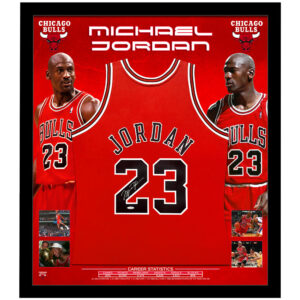 Basketball - Michael Jordan Signed & Framed Chicago Bulls Mitchell & Ness Jersey (UDA COA)