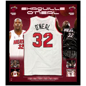 Basketball - Shaquille O'Neal Signed & Framed White Miami Heat Jersey (Beckett Hologram)