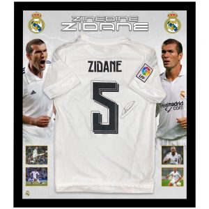 Soccer – Zinedine Zidane Signed & Framed Real Madrid Jersey