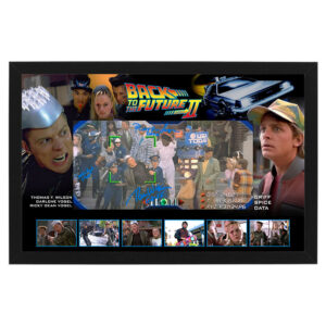 Back To The Future - Darlene Vogel, Ricky Dean Logan & Tom Wilson Signed 22x10 Photo (ACOA COA)