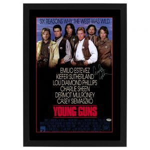 Emilio Estevez Signed & Framed Young Guns 11x17 Mini Movie Poster (SSM COA)