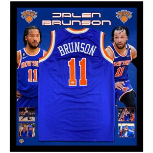 Basketball - Jalen Brunson Signed & Framed Knicks Jersey (Beckett Hologram)