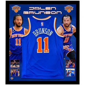 Basketball - Jalen Brunson Signed & Framed Knicks Nike Jersey (Beckett Hologram)