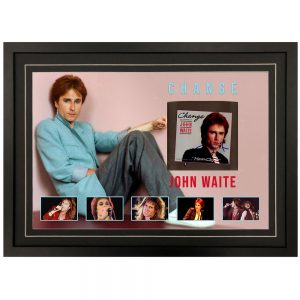 Music - John Waite - Change Signed & Framed EP Vinyl Album Sleeve