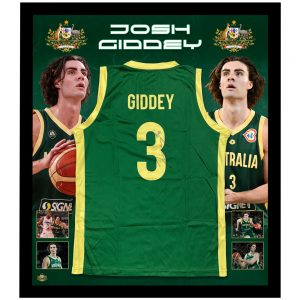 Basketball - Josh Giddey Signed & Framed Australian National Team Jersey