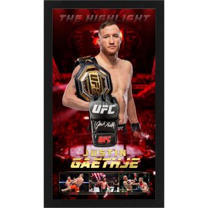 UFC - Justin Gaethje Signed & Framed UFC Glove (Beckett COA)