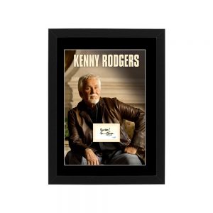 Kenny Rogers Signed & Framed Signature Card Display (ACOA COA)