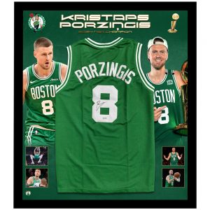 Kristaps Porzingis Signed & Framed Boston Celtics 2023-24 NBA Finals Champions (Beckett Hologram)