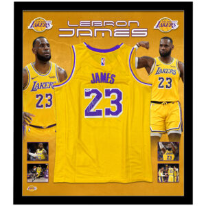 Basketball - Lebron James Signed & Framed LA Lakers Jersey (PSA/DNA)