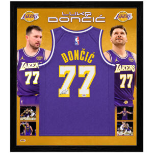 Basketball - Luka Doncic Signed & Framed Purple Lakers Jersey (PSA Hologram)