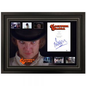 Malcom McDowell - Signed & Framed "A Clockwork Orange" Movie Script Cover (PSA Hologram)