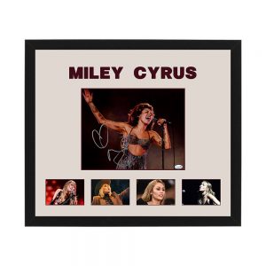 Miley Cyrus Signed & Framed 14x11 Photo Display (ACOA Hologram)