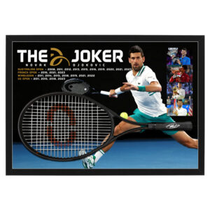 Novak Djokovic Signed and Framed Tennis Racquet