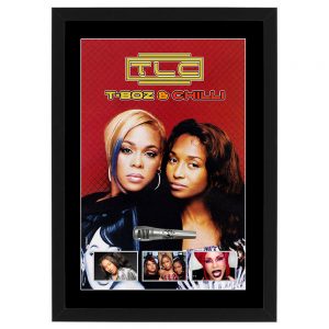 TLC - T-Boz - Chilli Signed & Framed Microphone Deluxe Display (JSA COA)