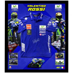 MOTO GP - Valentino Rossi Signed & Framed Yamaha Pit Shirt
