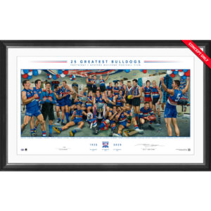 Western Bulldogs - "25 Greatest Bulldogs" by Jamie Cooper Framed Limited Edition Lithograph