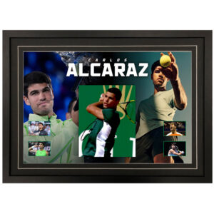 Tennis - Carlos Alcaraz Signed & Framed 8x10 Photo Display