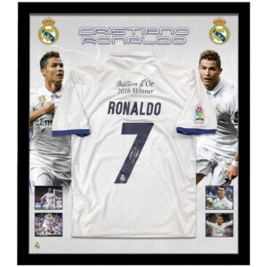 Soccer – Cristiano Ronaldo Signed & Framed Real Madrid Jersey